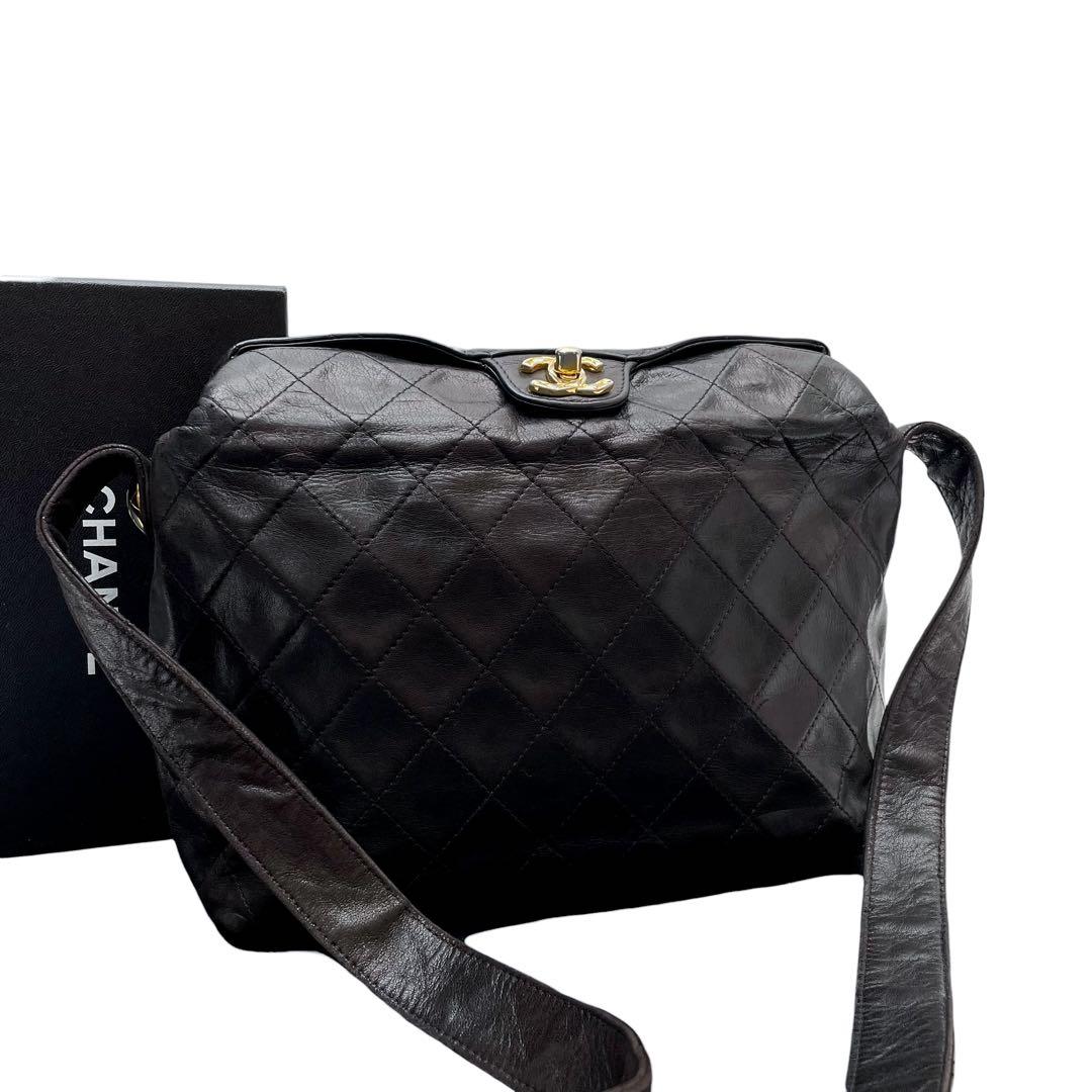 Chanel Lambskin Quilted Shoulder Bag CC Logo Turnlock