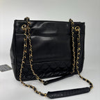 Chanel Lambskin Shoulder Bag Gold Black — view 5