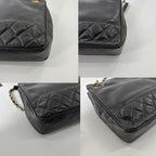 Chanel Lambskin Shoulder Bag Gold Black — view 8