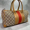 Gucci GG Sherry Line Boston Bag Beige Yellow
