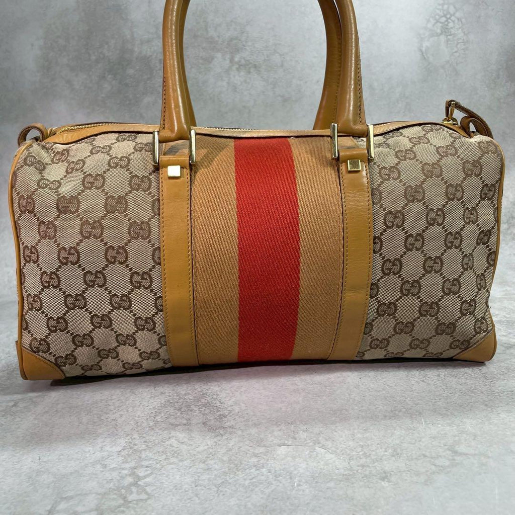Gucci GG Sherry Line Boston Bag Beige Yellow — view 3