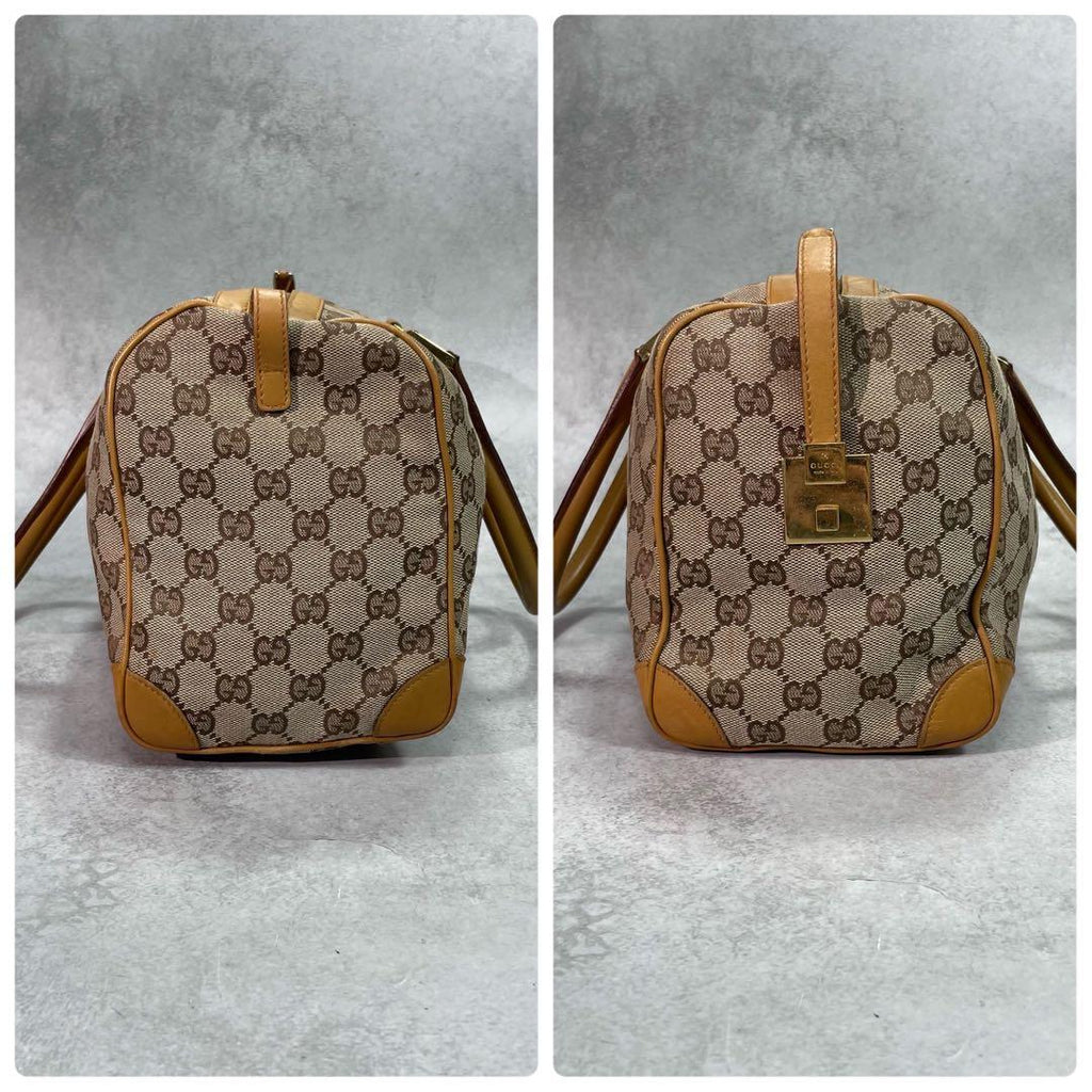 Gucci GG Sherry Line Boston Bag Beige Yellow — view 7