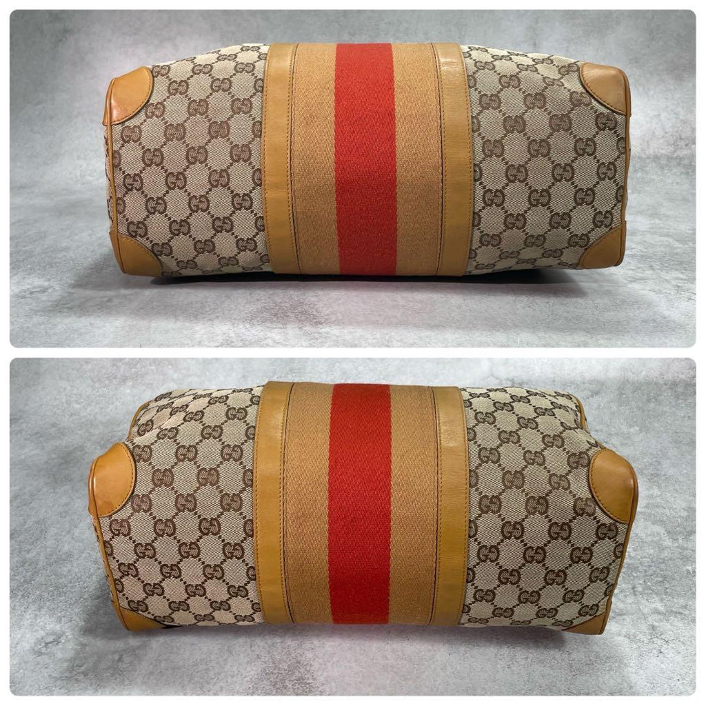Gucci GG Sherry Line Boston Bag Beige Yellow — view 8