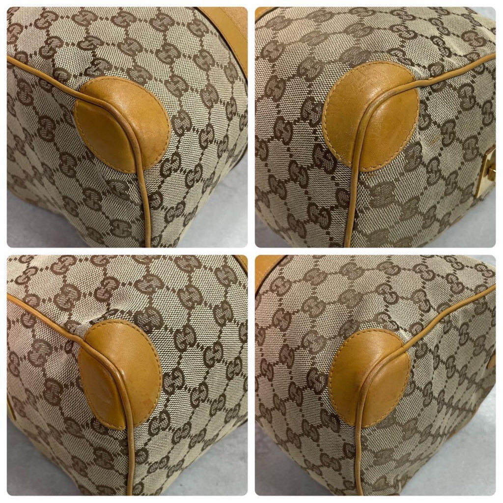 Gucci GG Sherry Line Boston Bag Beige Yellow — view 9