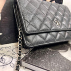 Chanel Chain Wallet Caviar Leather Black Shoulder Bag — view 5
