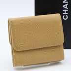 Chanel Caviar Leather CC Logo W-snap Trifold Wallet — view 4