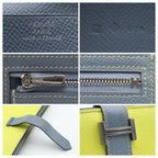 Hermes Bearn Souffle Verso Wallet Blue Yellow — view 7