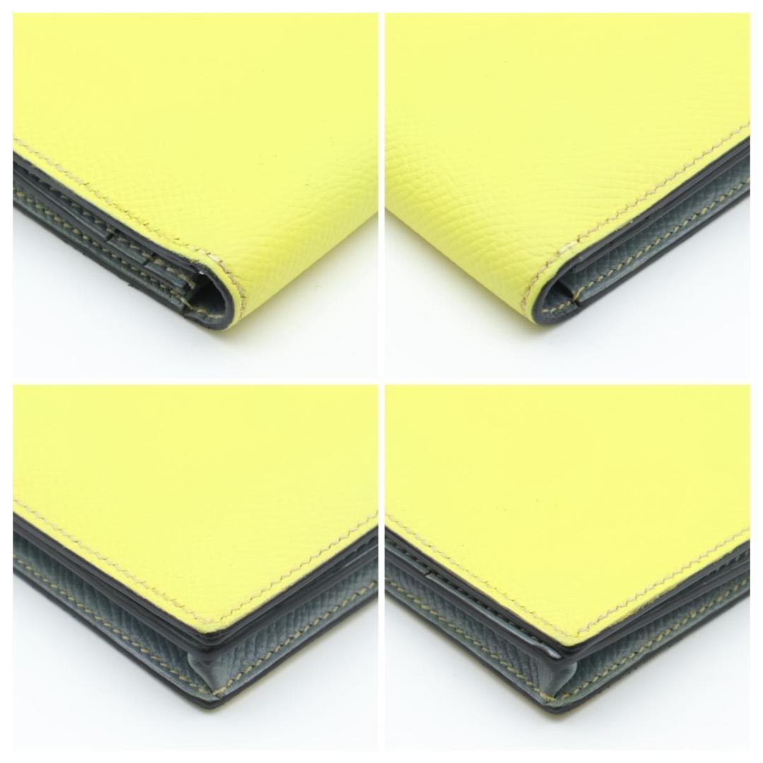 Hermes Bearn Souffle Verso Wallet Blue Yellow — view 8