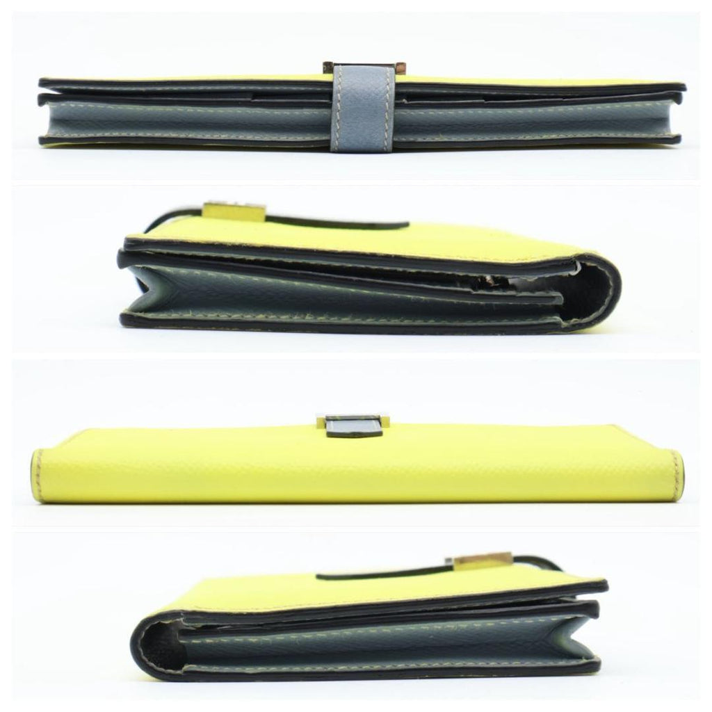 Hermes Bearn Souffle Verso Wallet Blue Yellow — view 9