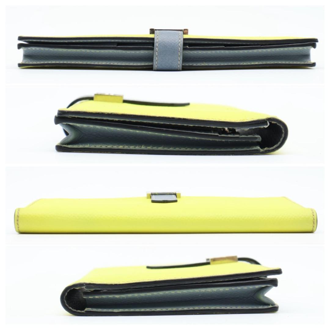 Hermes Bearn Souffle Verso Wallet Blue Yellow — view 9
