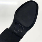 Chanel CC Logo Leather Chain Long Boots Black — view 8