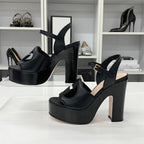 Gucci Leather Interlocking Platform Sandals — view 2