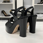 Gucci Leather Interlocking Platform Sandals — view 5