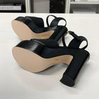 Gucci Leather Interlocking Platform Sandals — view 7