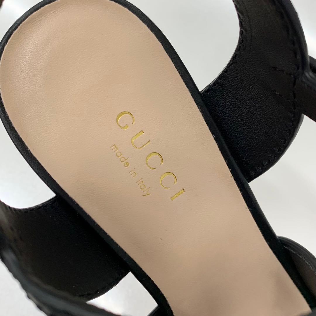 Gucci Leather Interlocking Platform Sandals — view 8