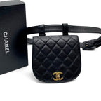Chanel Caviar Leather Quilted Waist Belt Bag Black