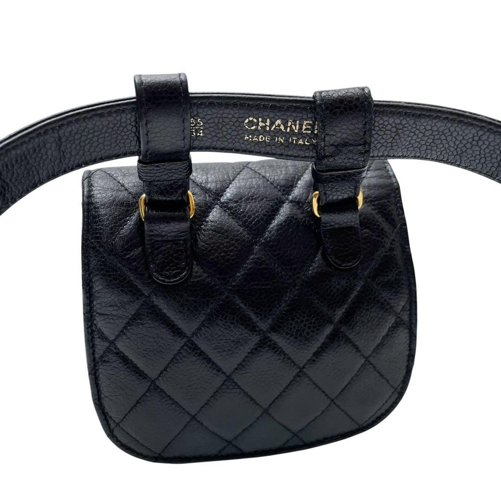 Chanel Caviar Leather Quilted Waist Belt Bag Black — view 2