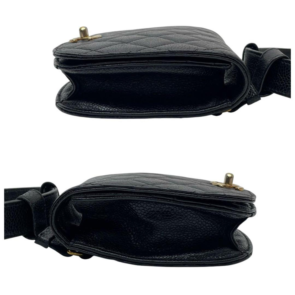 Chanel Caviar Leather Quilted Waist Belt Bag Black — view 4