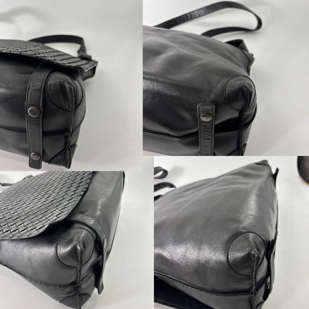 Bottega Veneta Super Shoulder Bag Leather Intrecciato Black — view 8