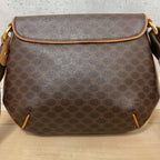 Celine Macadam Shoulder Bag Leather Brown Pocket — view 4