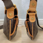 Celine Macadam Shoulder Bag Leather Brown Pocket — view 5