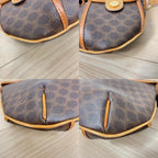 Celine Macadam Shoulder Bag Leather Brown Pocket — view 7