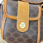 Celine Macadam Shoulder Bag Leather Brown Pocket — view 8
