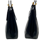 Celine Logo Leather Shoulder Tote Gold Black — view 4