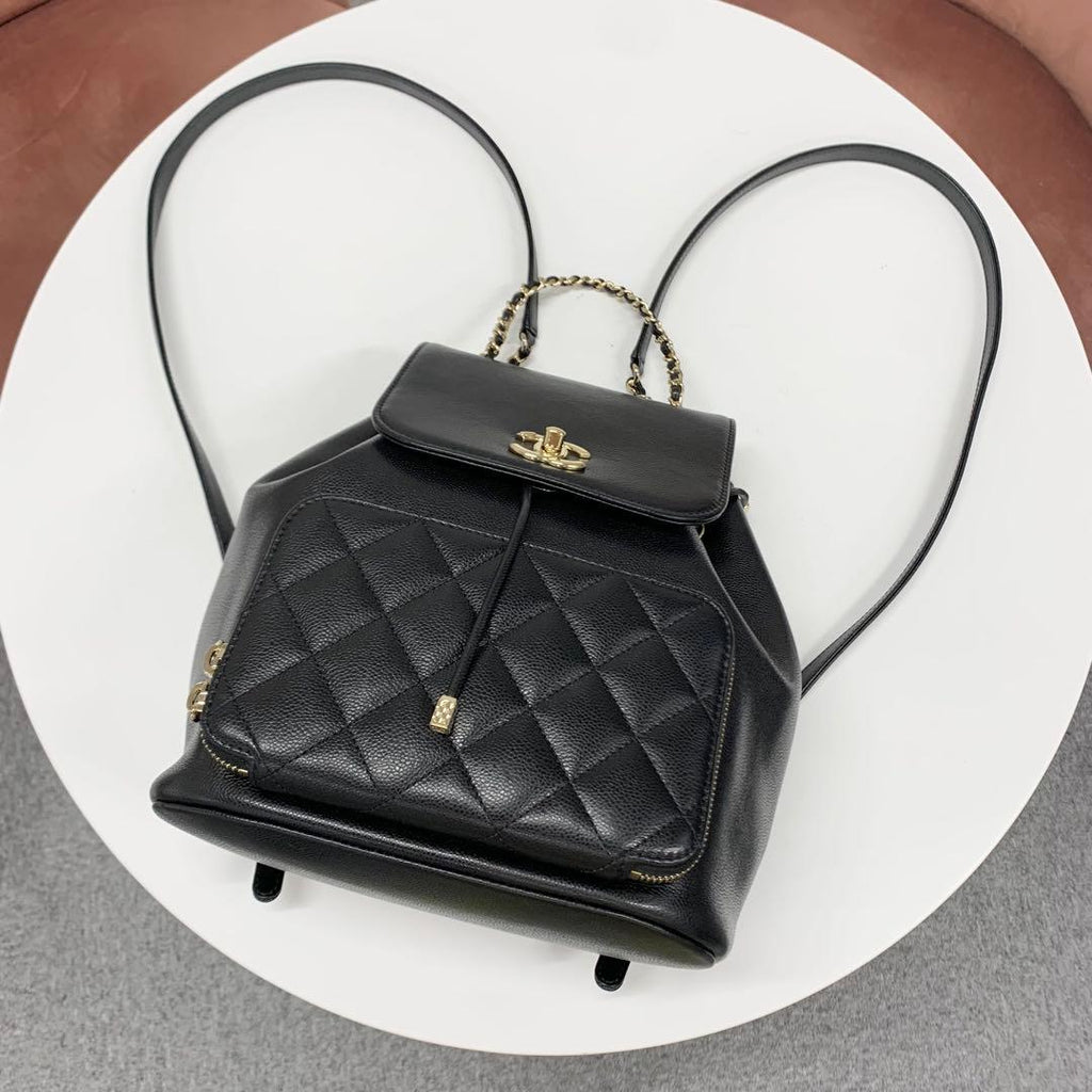 Chanel Quilted Caviar Leather Chain Backpack — view 5