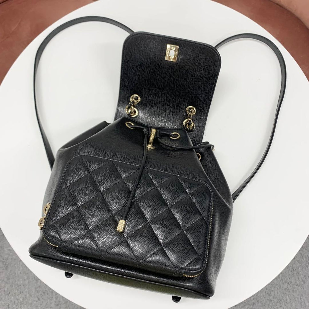 Chanel Quilted Caviar Leather Chain Backpack — view 6