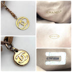 Chanel CC Logo Lambskin Drawstring Shoulder Bag Beige Flesh — view 7