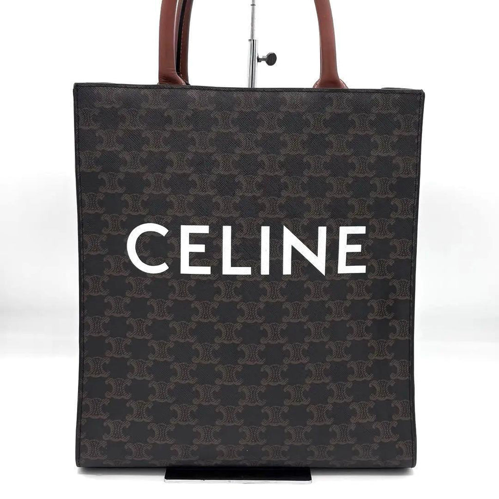 Celine Small Vertical Cabas Triomphe Canvas Tote Bag