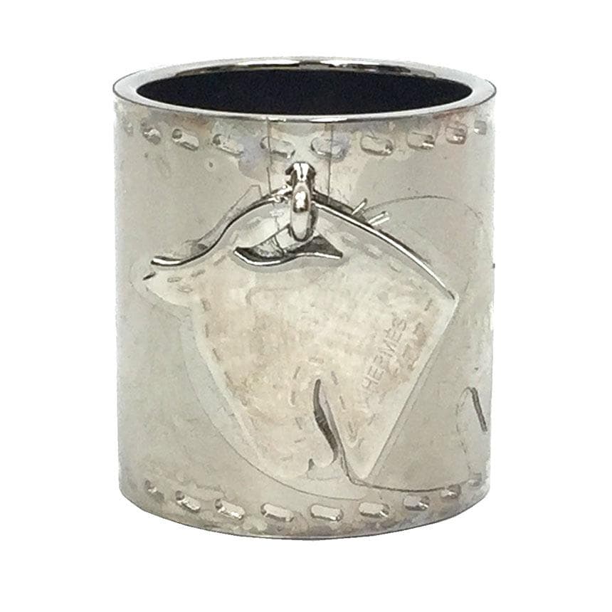 Hermes Horse Charm Scarf Ring Silver Aq9735 — view 2