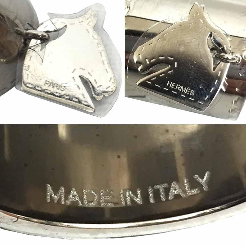 Hermes Horse Charm Scarf Ring Silver Aq9735 — view 3