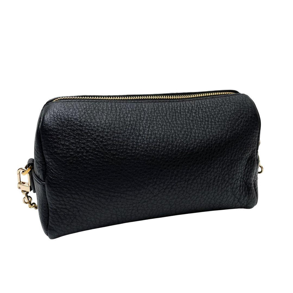 Prada Vitello Leather Chain Shoulder Bag Black