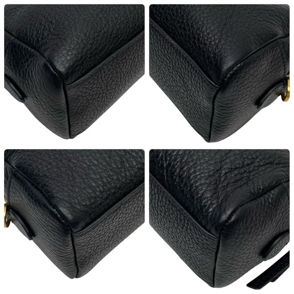 Prada Vitello Leather Chain Shoulder Bag Black