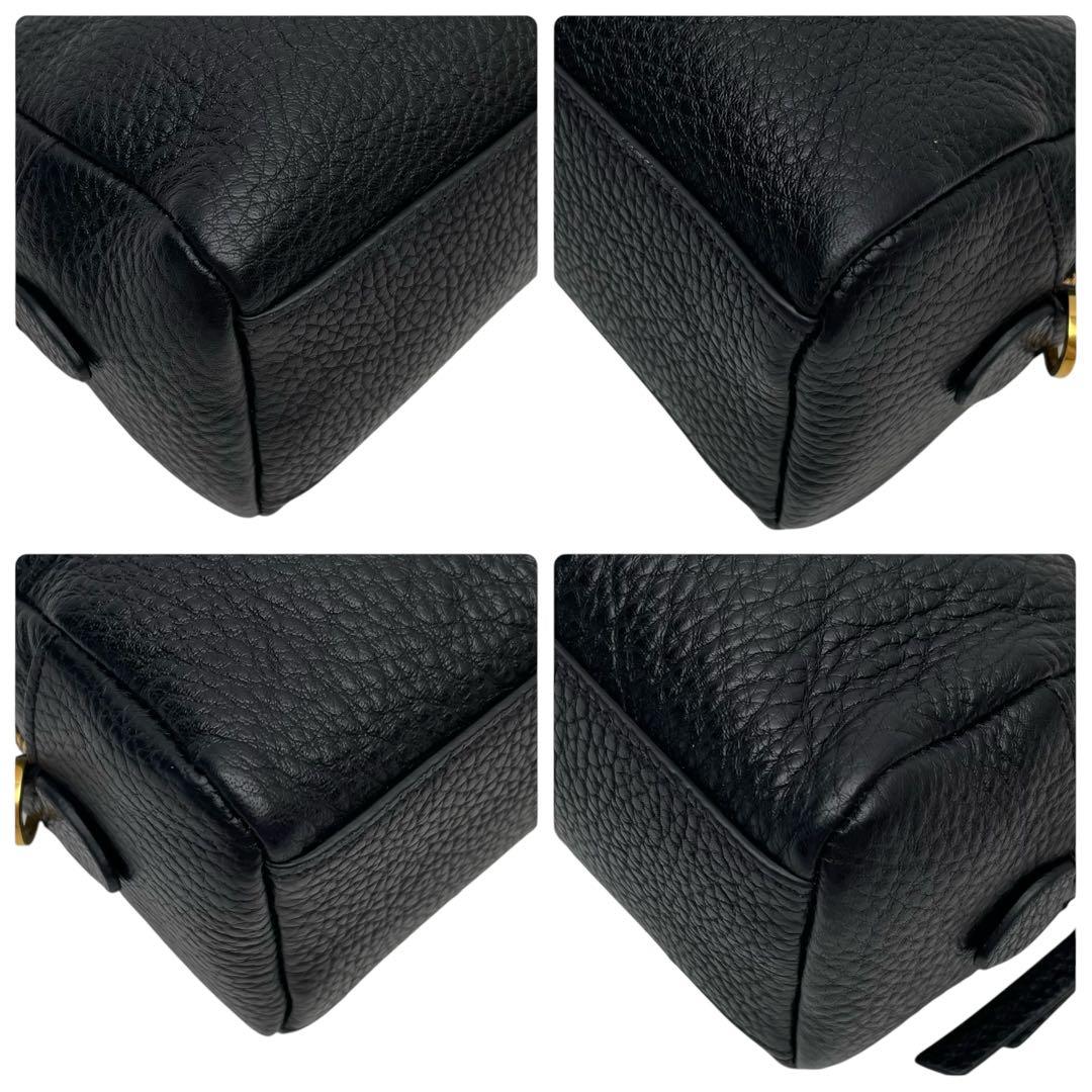 Prada Vitello Leather Chain Shoulder Bag Black