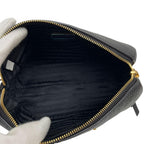 Prada Vitello Leather Chain Shoulder Bag Black