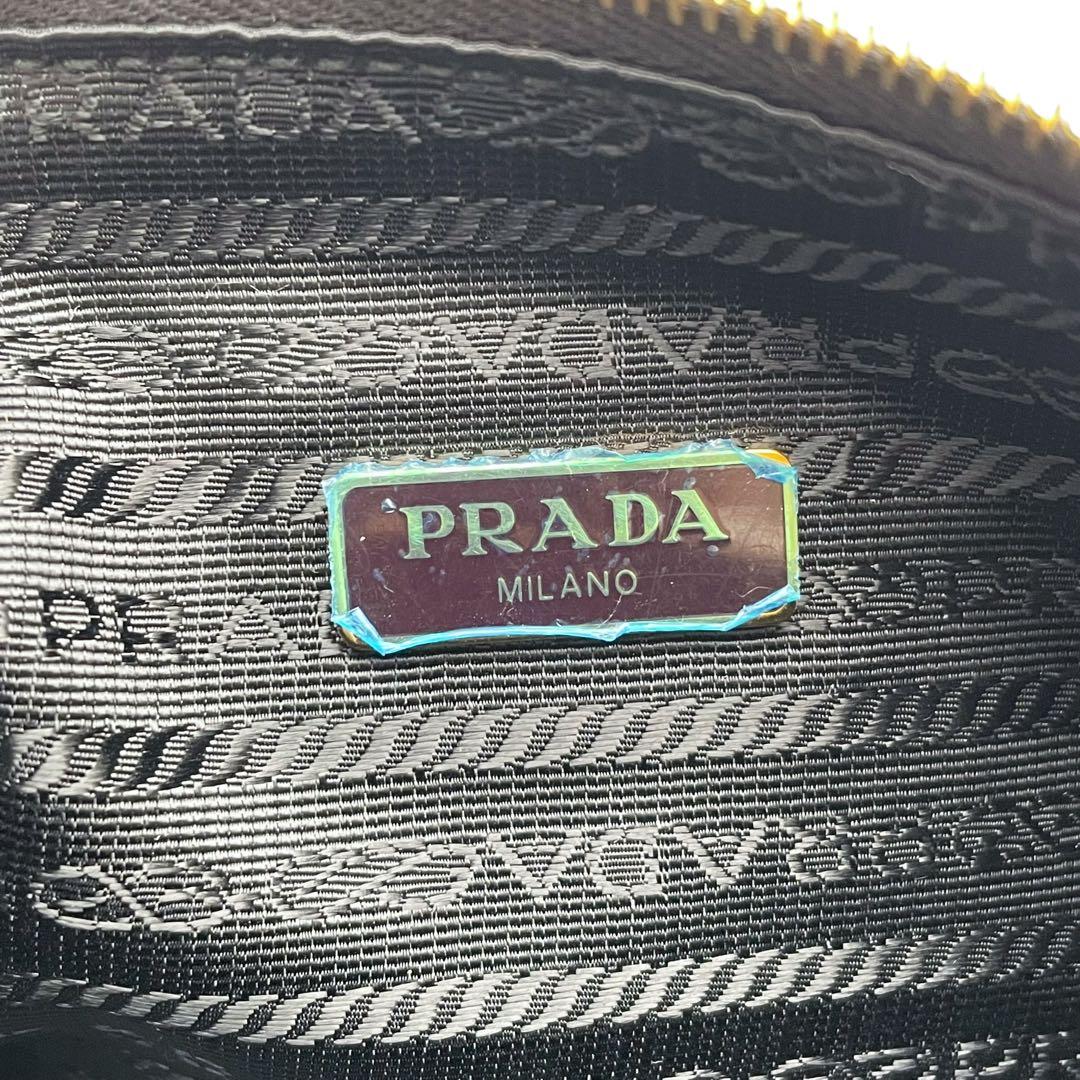 Prada Vitello Leather Chain Shoulder Bag Black