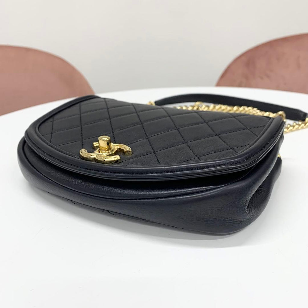 Chanel Quilted Turnlock CC Logo Lambskin Shoulder — view 4