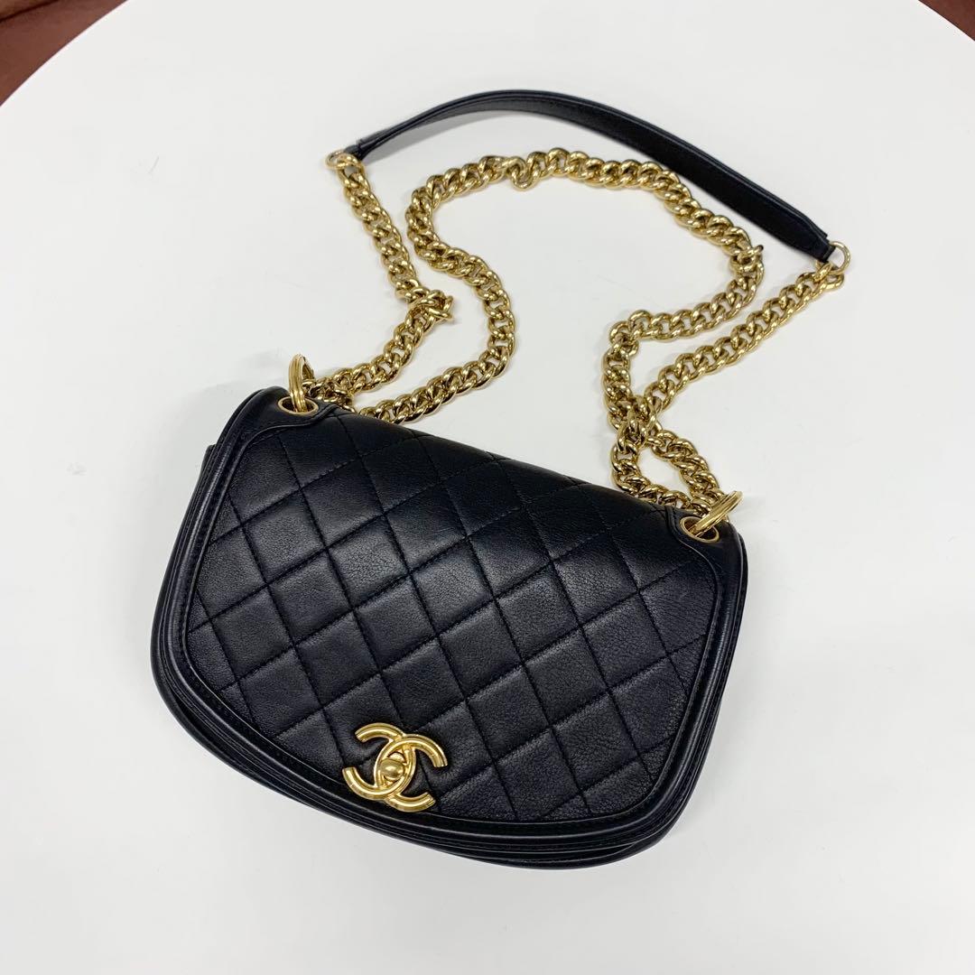 Chanel Quilted Turnlock CC Logo Lambskin Shoulder — view 5