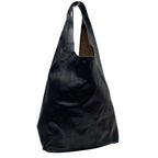 Celine Leather Shoulder Tote Cabas Black