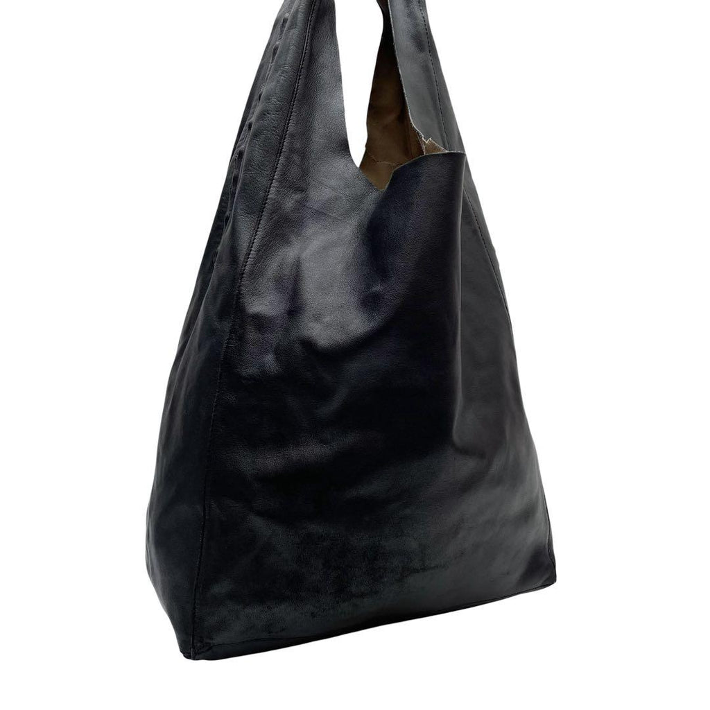 Celine Leather Shoulder Tote Cabas Black — view 2