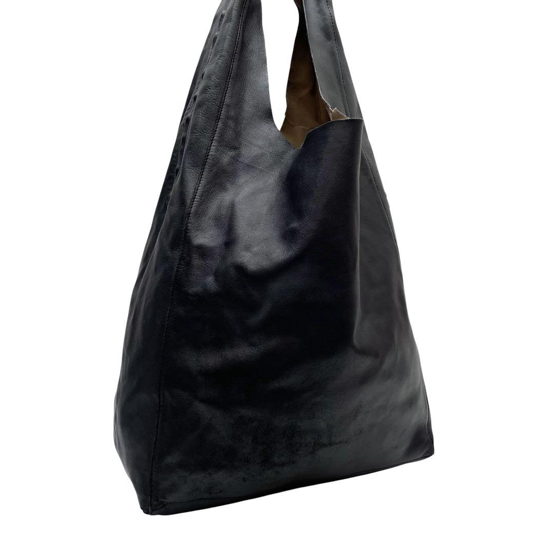 Celine Leather Shoulder Tote Cabas Black — view 2