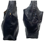 Celine Leather Shoulder Tote Cabas Black — view 3