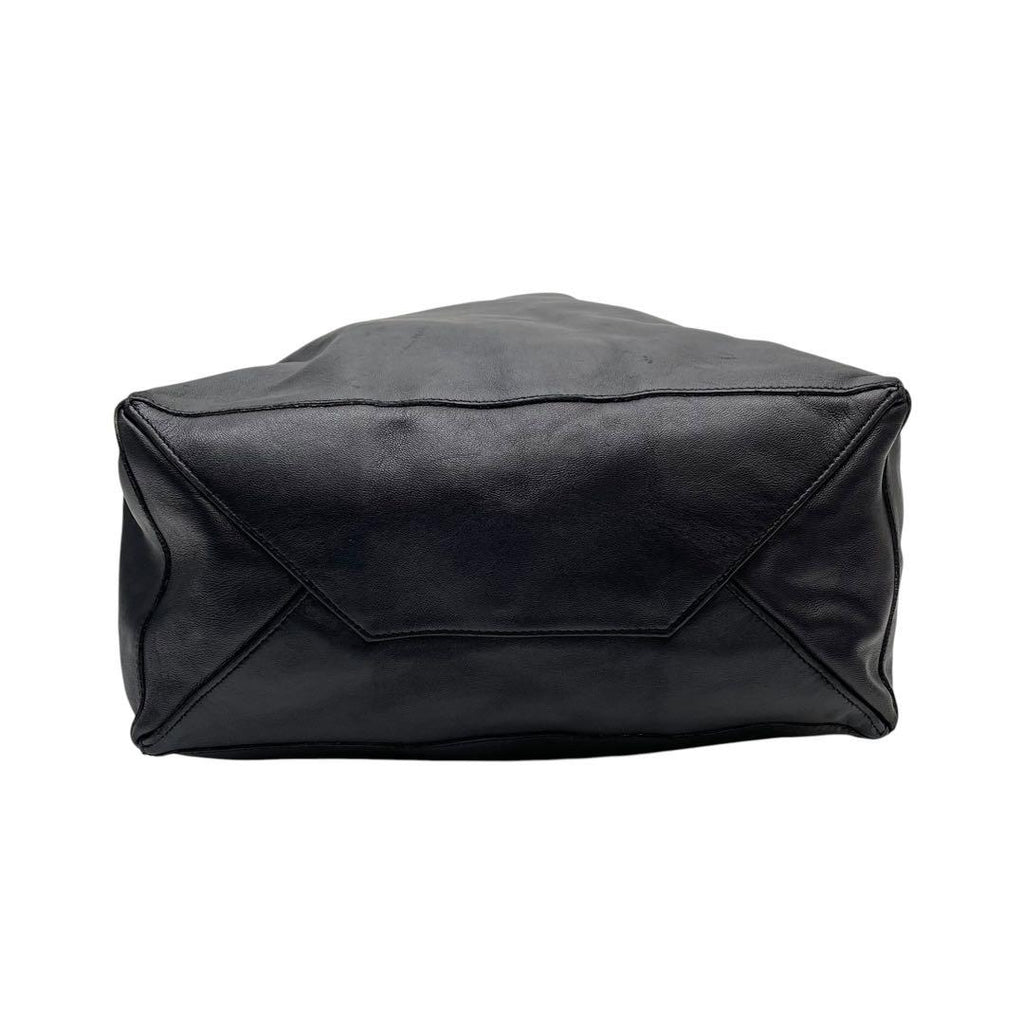 Celine Leather Shoulder Tote Cabas Black — view 4