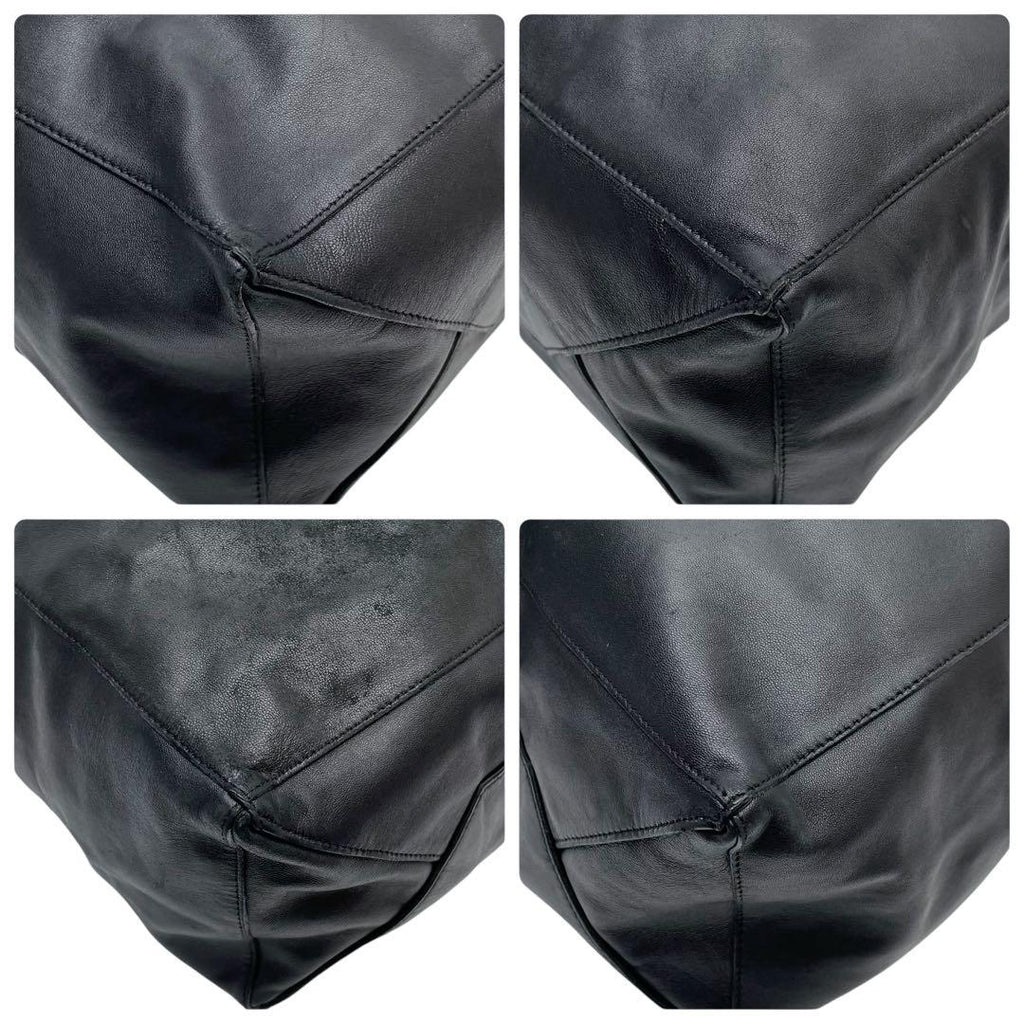 Celine Leather Shoulder Tote Cabas Black — view 5