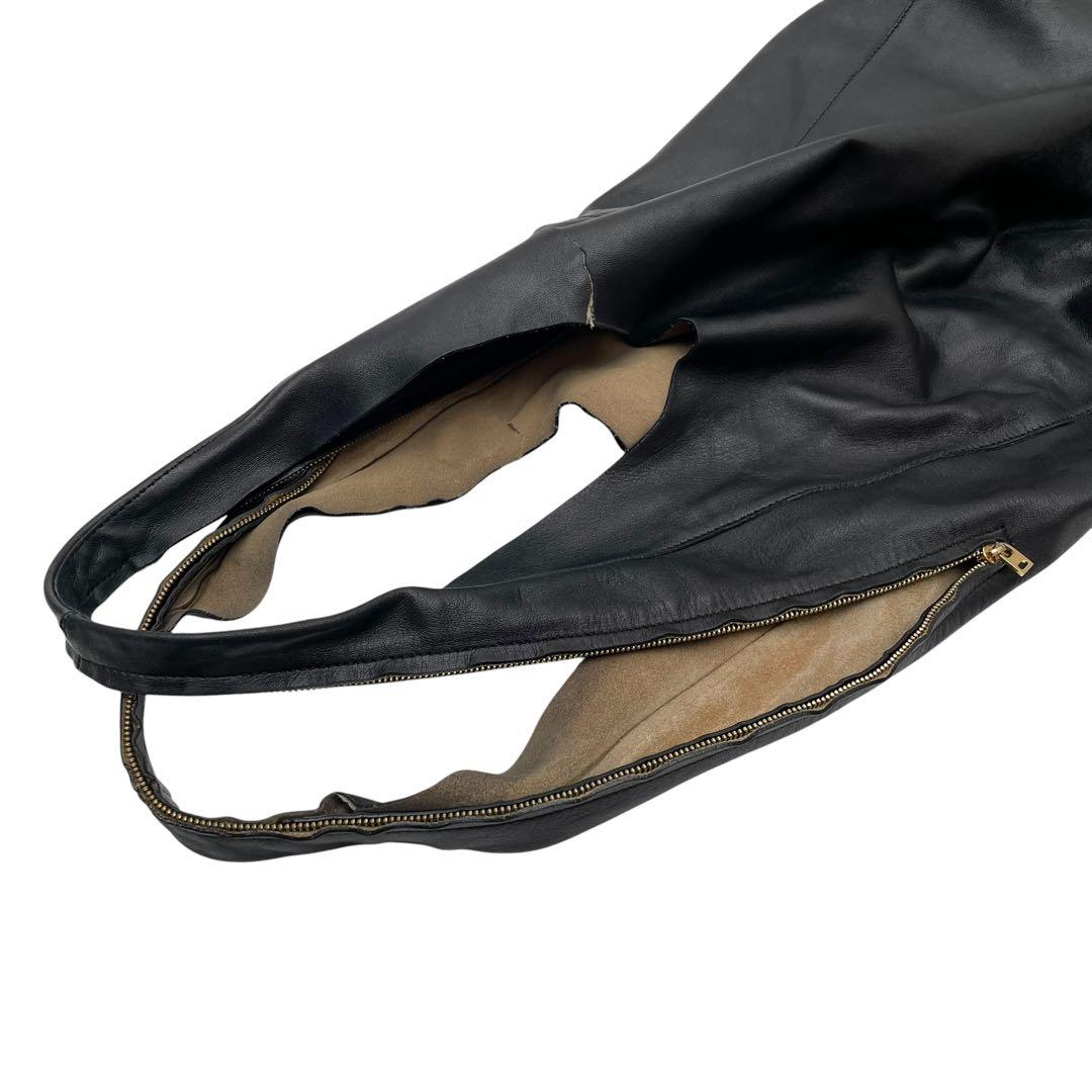 Celine Leather Shoulder Tote Cabas Black — view 7