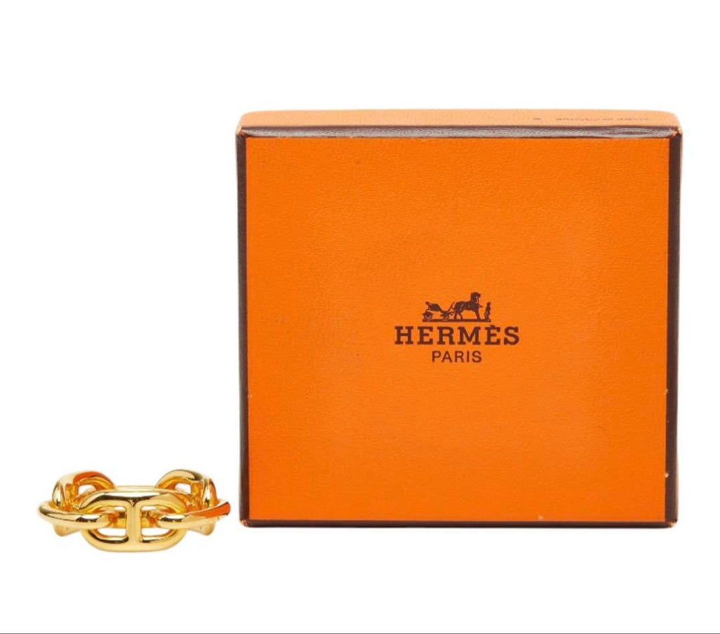 Hermes Chaine D'ancre Scarf Ring Gold Plated — view 2