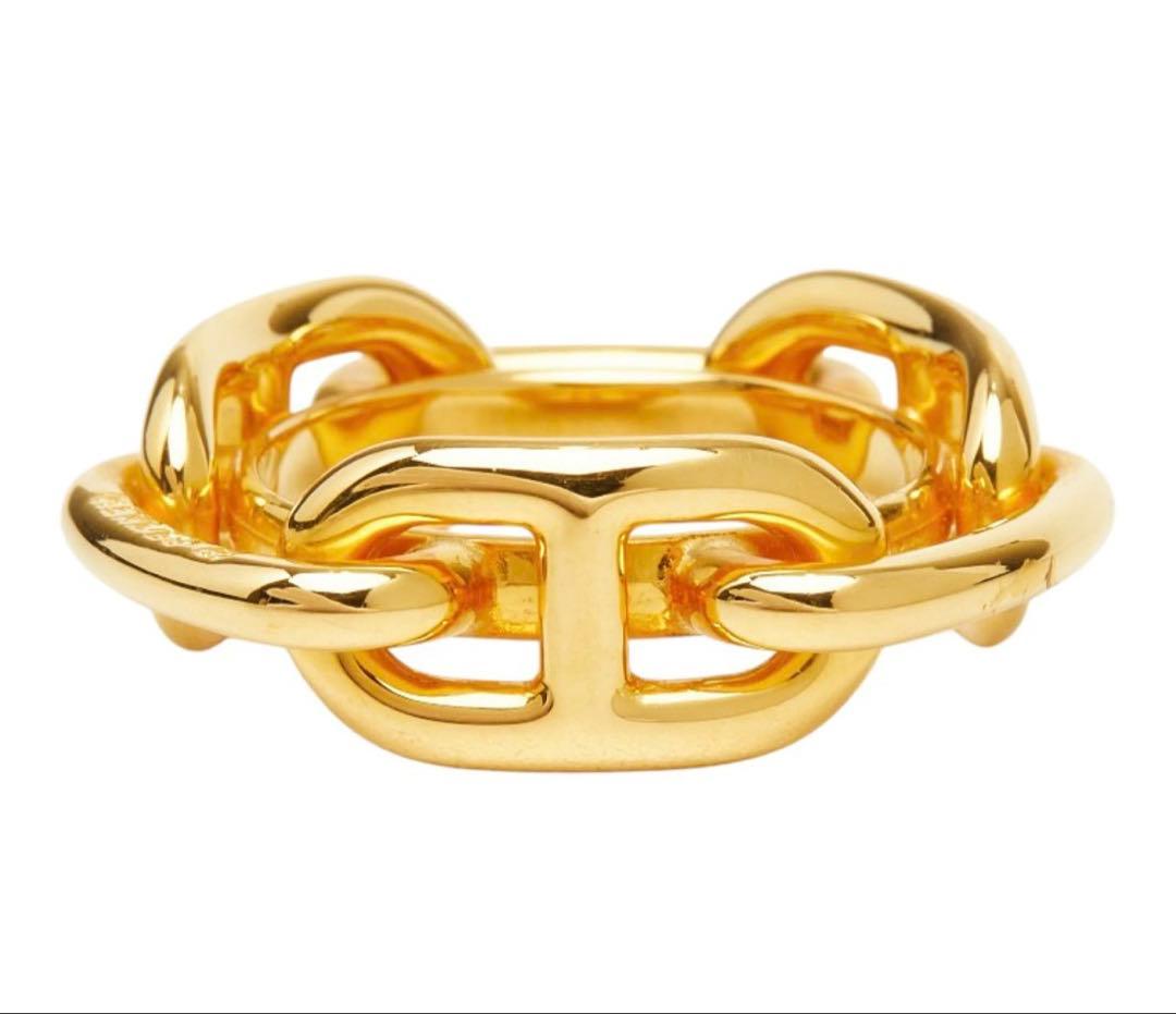 Hermes Chaine D'ancre Scarf Ring Gold Plated — view 3